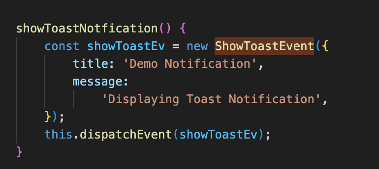 Toast Notification in LWC